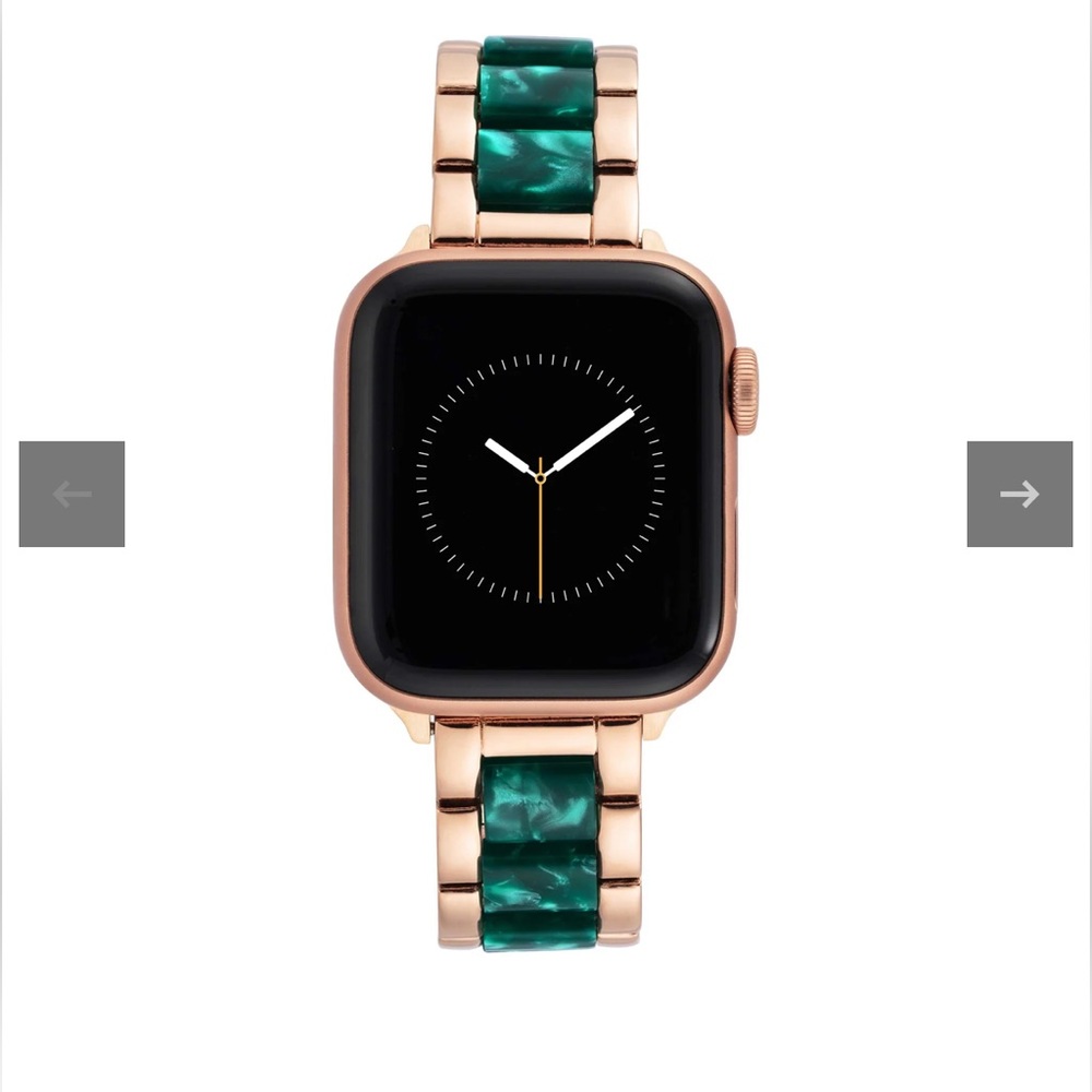 NWT AnneKlein Marbleized Resin Bracelet for Apple Watch 38/40/41 MM Rose Gold